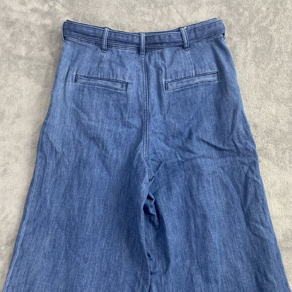 Pilcro and The Letterpress Jeans Women 2 Anthropologie Wide Leg Crop Belted Boho - Picture 14 of 14